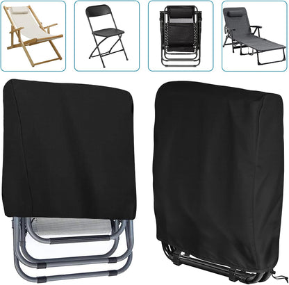 2Pcs 420D Black(96x84 cm2Pcs) Kovshuiwe Outdoor Zero Gravity Folding Chair Cover Waterproof, Folding Chair Storage