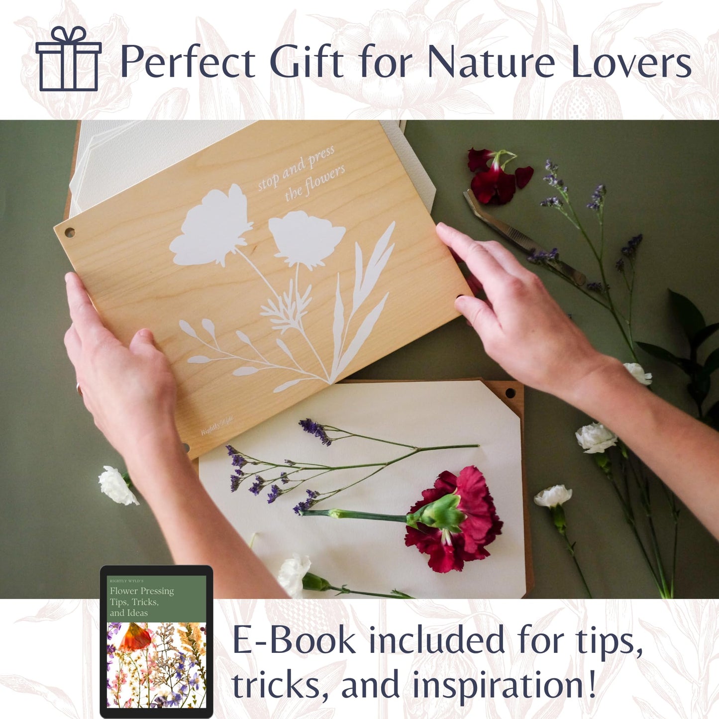 Flower Press Kit | Durable Hardwood 8x10in - Flower Preserving Kit Up to 8 layers - Floral Preservation kits for adults and kids | Innovative and Giftable Floral Pressing kit for Craft Enthusiasts