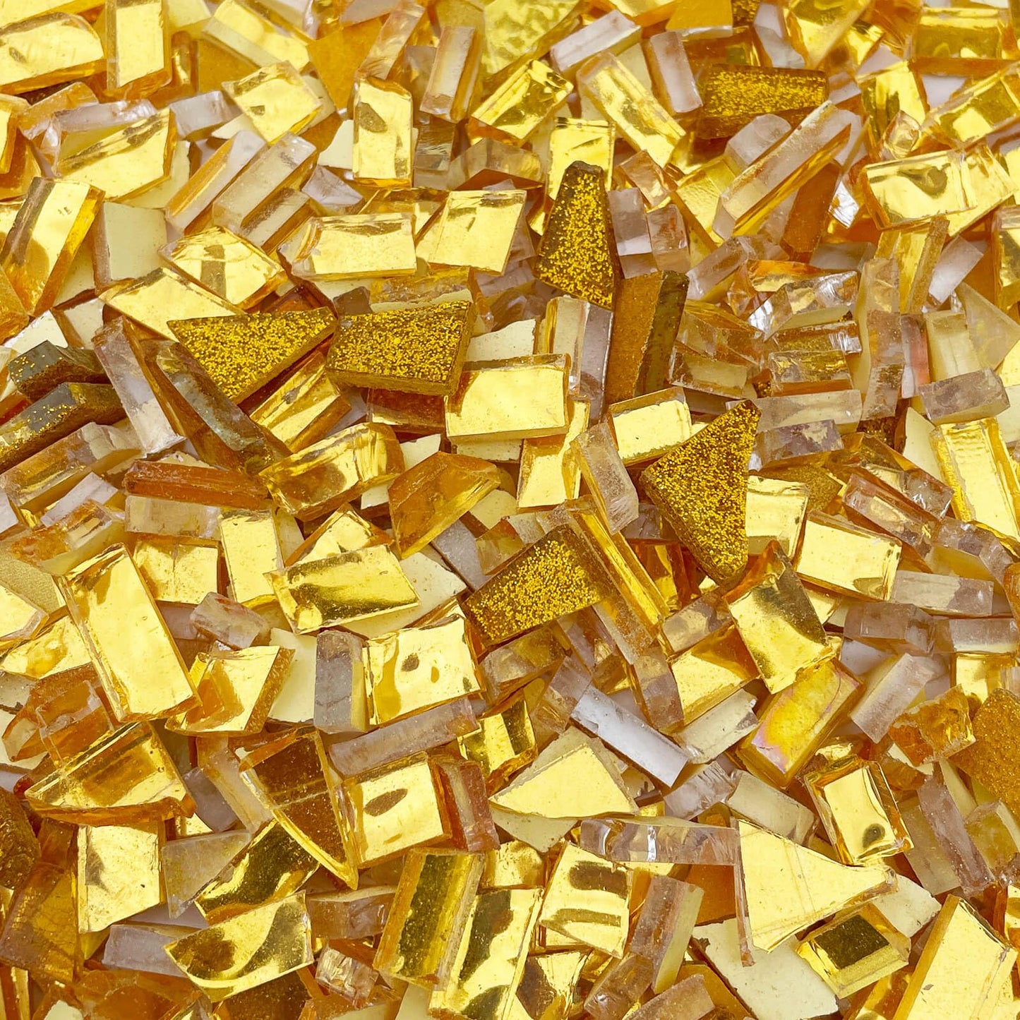 LITMIND Gold Mixed Irregular Glass Mosaic Tiles for Art Crafts, 9oz Value Pack Mosaic Making Supplies, Glass Mosaic Kits for Adults