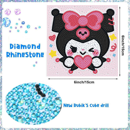 YSUNETER Diamond Painting Kits for Kids Beginner - 4 Pack DIY 5D Full Drill Diamond Art Kits for Children, Cute Animals Round Crystal Rhinestone Gem Art Crafts Home Wall Art Decor 5.9 x 5.9 Inches