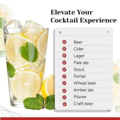 Bulk Classic Premium Beer Pint Glasses 16 Ounce – Set Of 12 Highball Cocktail Mixing Glass – Perfect for Cold Beverages, Soda, Water - Used in Bar, Restaurant