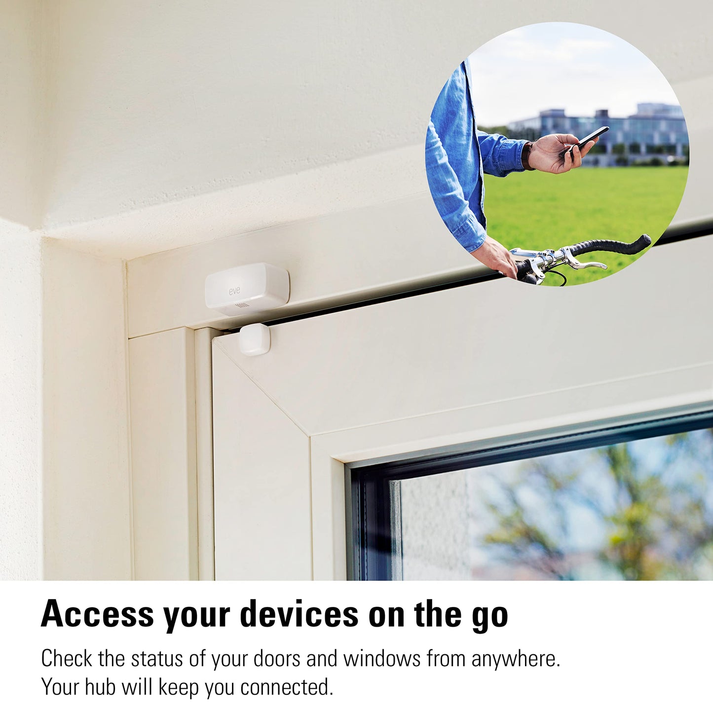 Eve Door & Window (Matter) 3 Pack – Smart Contact Sensor for Doors & Windows, Open/Closed State, Automatic Control of Accessories, Matter Over Thread, Apple Home, Alexa, Google Home, SmartThings