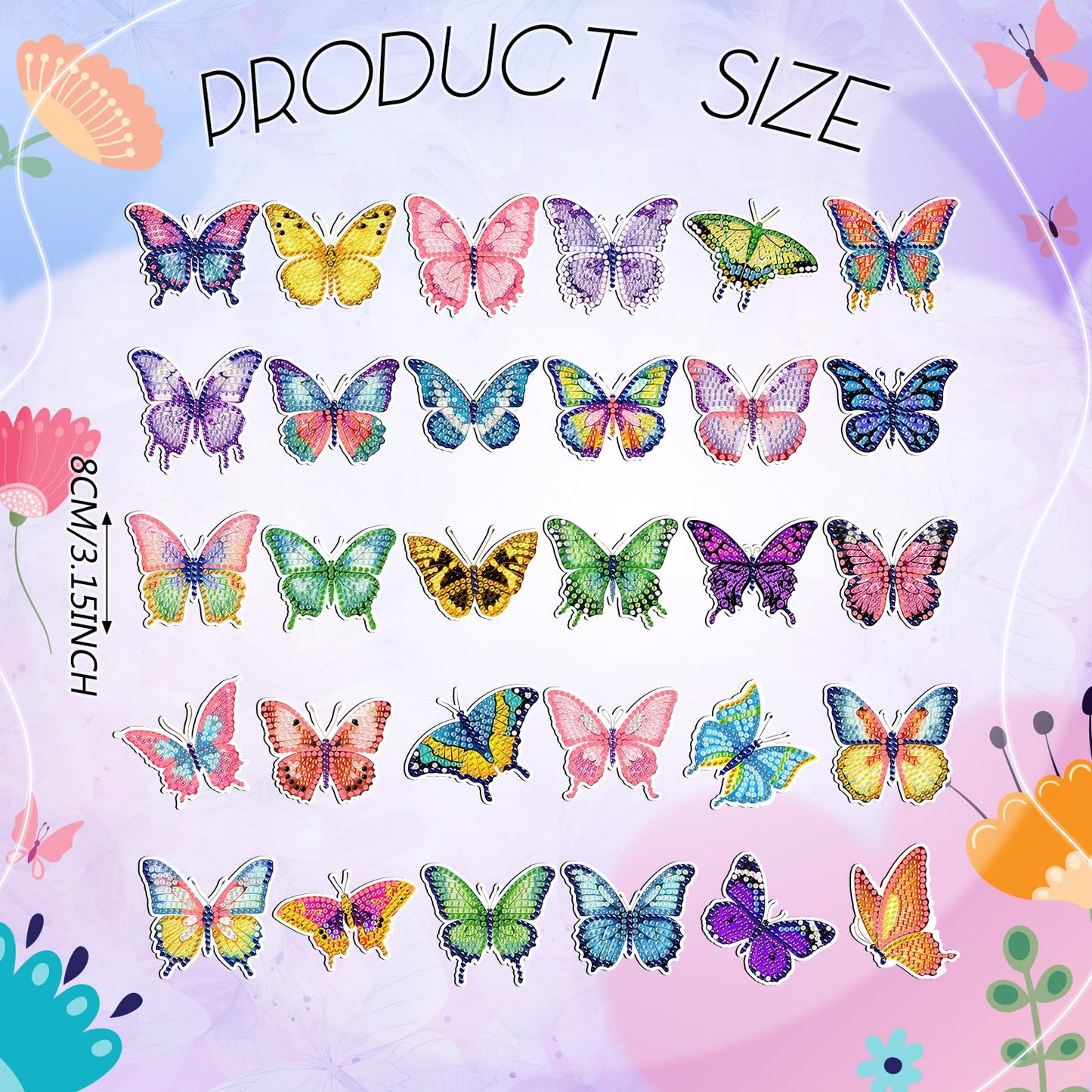 30 Pcs Butterfly Diamond Painting Magnets Luminous Butterfly Diamond Art Kits for Refrigerator Spring Fridge Magnet Stickers for DIY Craft Home Decors
