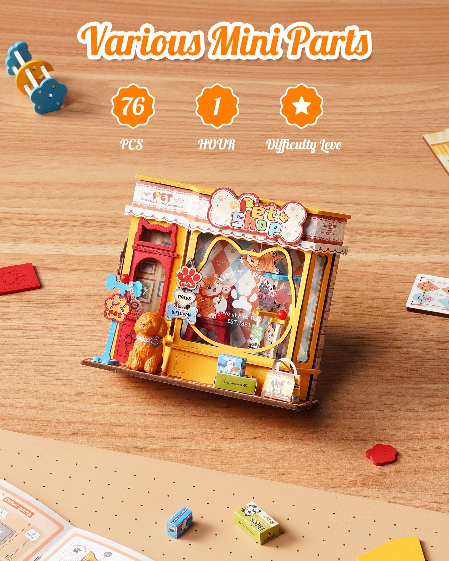 Rolife DIY Miniature Kit Mini Building Dollhouse Sweetie's Donut Shop, Miniverse Lifestyle Mini Bookshelf Decoration, DIY Hobbies for Friends (Sweetie's Donut Shop)