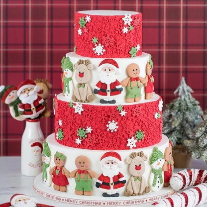 Christmas Fondant Molds for Cake Decorating, Santa Silicone Molds, Reindeer Snowman Candy Chocolate Molds for Handmade Cookies, Mousse, Jelly, Clay, Resin, Soap, Candles, Sugarcraft