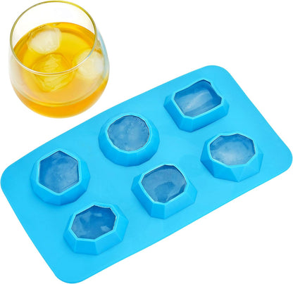 Fairly Odd Novelties Jewels Diamond Gem Ice Cube Tray Mold, Blue Rubber, Flexible Shape, One Size