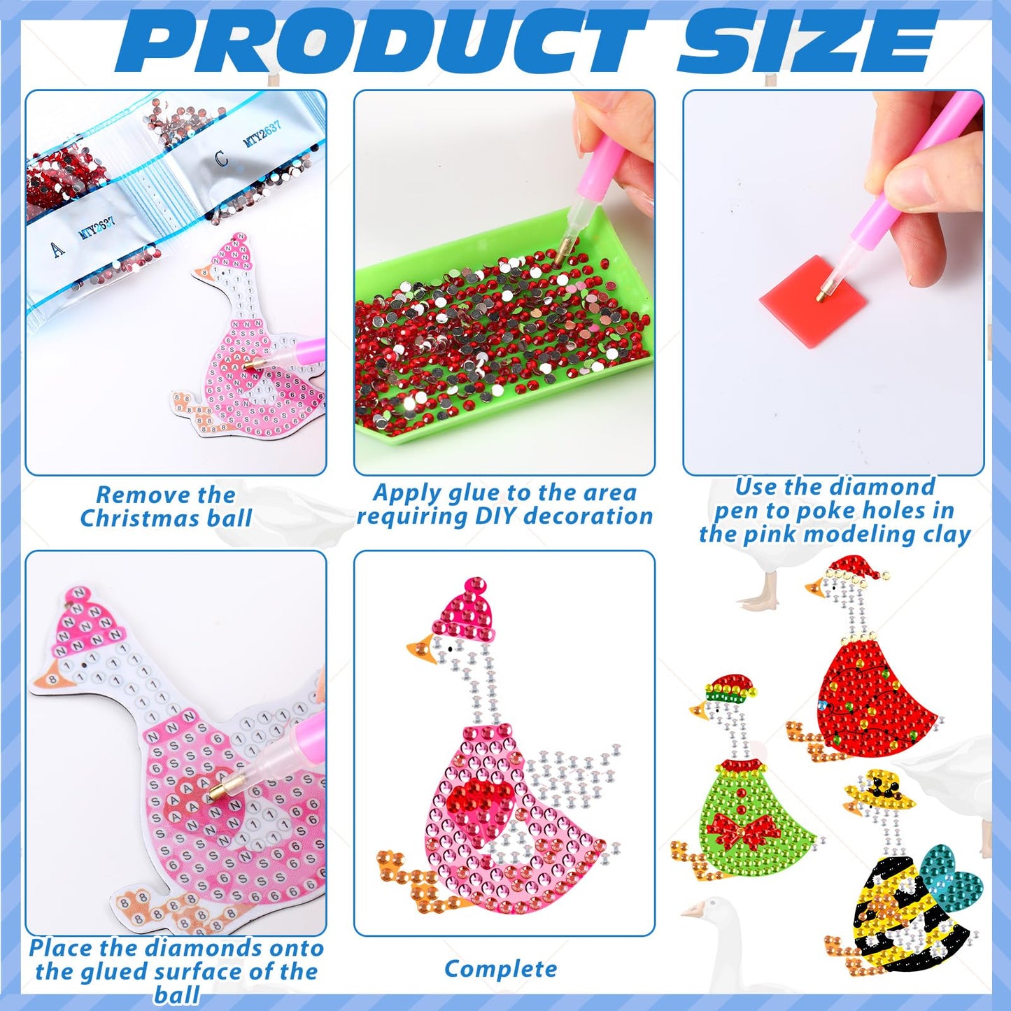 Liliaafar 30 Pcs Diamond Painting Magnets Set Diamond Art Magnets for Fridge Refrigerator Magnetic Stickers for DIY Crafts 5d Rhinestones Gem Art Painting Kits for Adults Beginners(Goose)