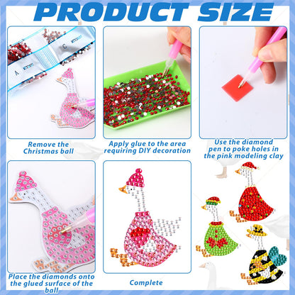 Liliaafar 30 Pcs Diamond Painting Magnets Set Diamond Art Magnets for Fridge Refrigerator Magnetic Stickers for DIY Crafts 5d Rhinestones Gem Art Painting Kits for Adults Beginners(Goose)