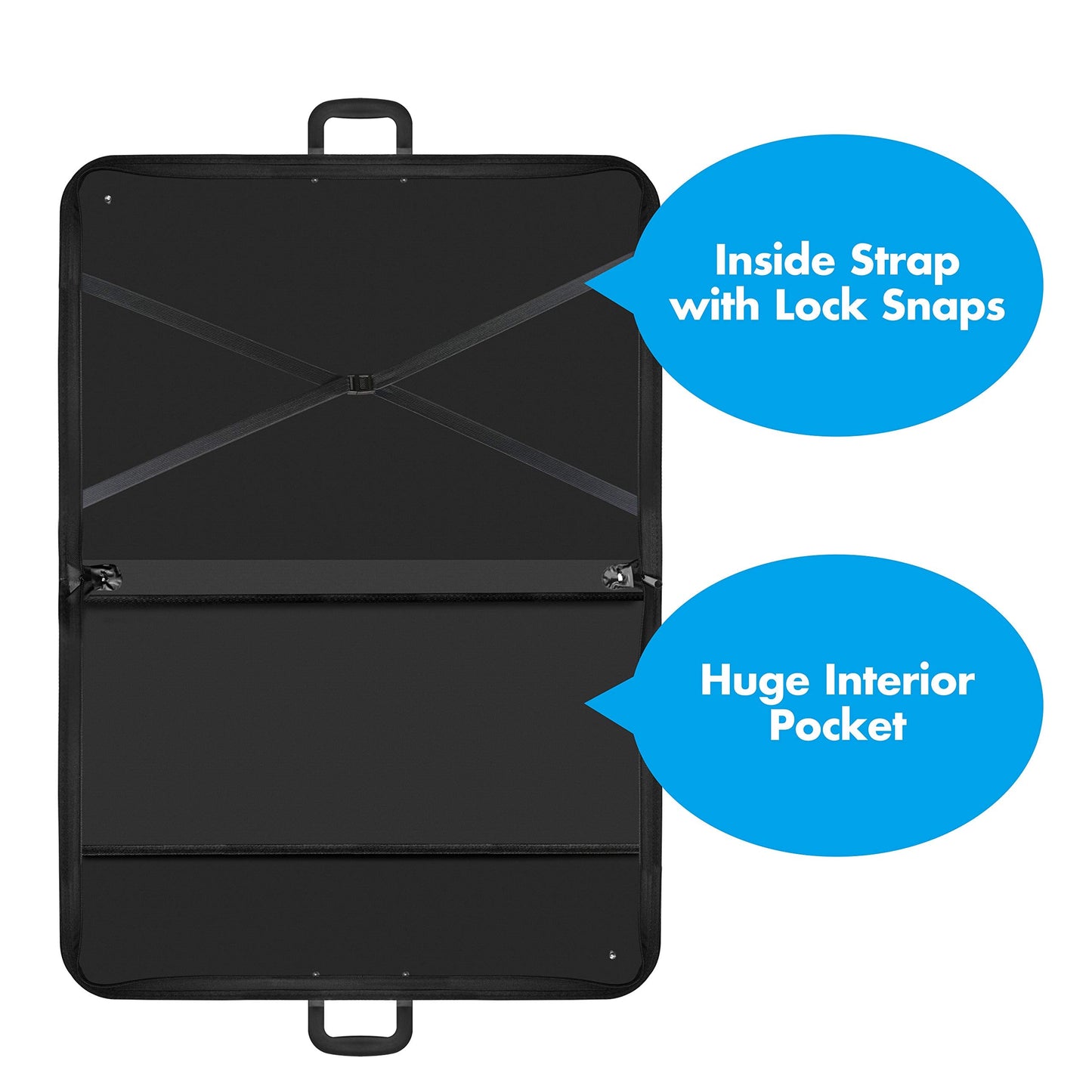 Vantasii Black Art Portfolio Case Artist Carrying Case Artist Portfolios Case with Shoulder Strap (19x14.7x1.5 Inch)