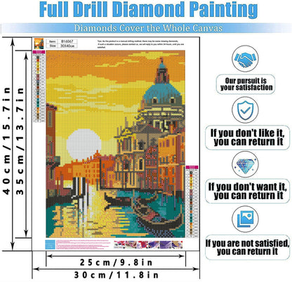 6 Pack Famous Landscape Diamond Art Kits for Adults Beginners,Full Round Drill DIY Diamond Painting Kits,Paint by Diamonds Dot Gem Art Crystal Easy,Home Wall Decor 12x16Inch