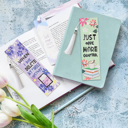 8 Pieces Christian Bible Verse Diamond Art Bookmarks 5d Christian Beaded Bookmark Acrylic Tassel Bookmark for DIY Making Beginners Kids Adults Arts Craft Supplies (Book Lovers)
