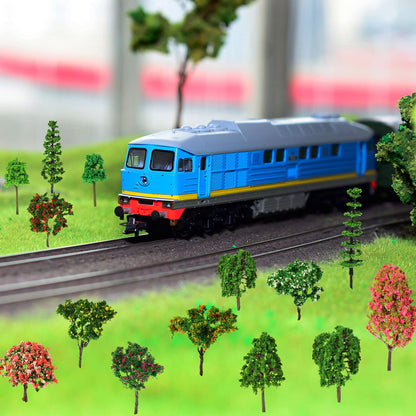 Canlierr 28 Pcs Tiny Model Trees with 40g Faux Green Moss, 0.79-3.15'' Diorama Trees Grass Mini Fake Miniature Trees Diorama Materials Kit for Diorama Box Craft Model Train Fairy Village