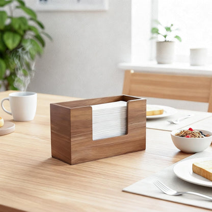 Acacia Wood Paper Towel Dispenser, Wooden Napkin Holder, Paper Towel Holder for Bathroom, Kithchen, and Office