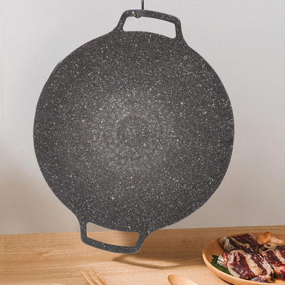 Korean Griddle Pan, Non-Stick Circular Frying Pan for Home Outdoor Stove, BBQ Plate (Universal Model 33cm)