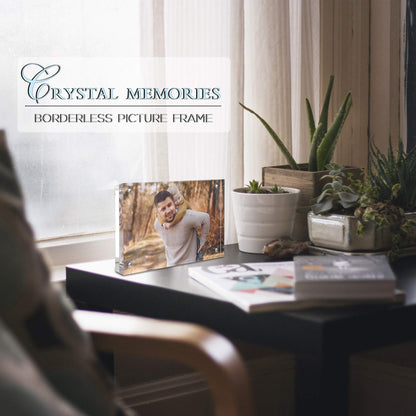 MIRA-K | Crystal Memories | Acrylic Picture Frame 5x7 with Magnetic Closure | Lucite Photo Frame for Tabletop | Decorative Display for Tickets, Postcards and Awards