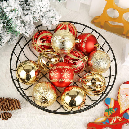 Christmas Ball Ornaments - 30 pcs 2.36" Shatterproof Baubles Set in Red and Gold for Xmas Tree Decorations