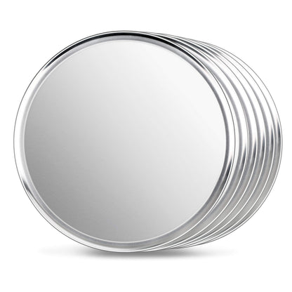 New Star Foodservice Restaurant-Grade Aluminum Pizza Pan/Tray, Wide Rim, 18 Inch, Pack of 6