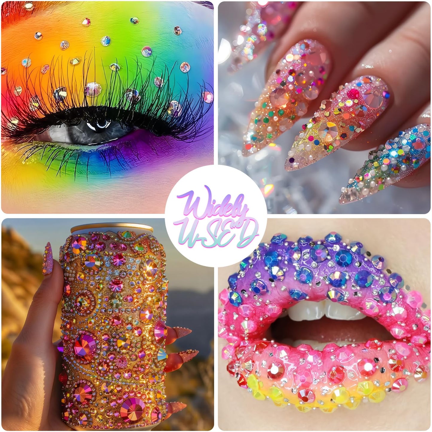 40000+Pcs Resin Jelly Rhinestones for Bedazzling Kit, 3mm Multicolor Flat Back Gems Bedazzler Kit with 3Pcs 10ml B7000 Jewelry Glue, Colorful Bulk Jewels for Diamond Nail Art