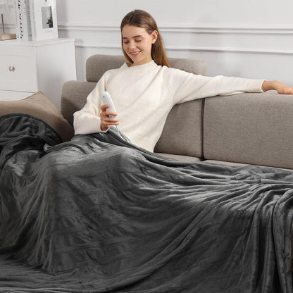 Heated Blanket Full Size Electric Blanket 72" X 84" with 5 Heating Level & 10 Hour Auto Off, Ultra-Warm Selected Flannel Heating Blanket for Adults, Machine Washable, Gifts for Grandma(Charcoal Grey)