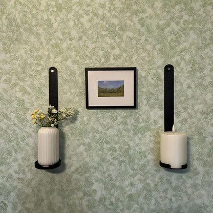 AimtoHome Black Wall Candle Sconces Set of 2, Cast Iron Wall Mounted Candle Holders, Multi-Purpose Farmhouse & Minimalist Modern Decor for Living Room, Hallway