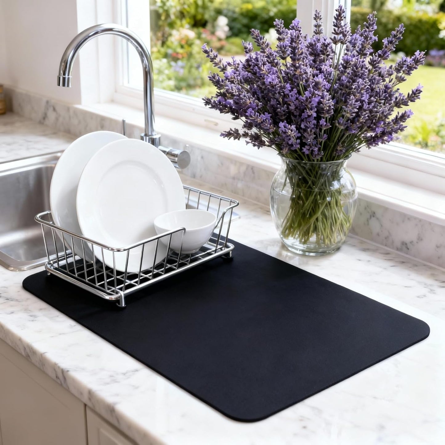 12" 18" Countertops Counter Dish Drying Mat Super Absorbent x Coffee Mat for Non-Slip Drying Mat for Kitchen Easy