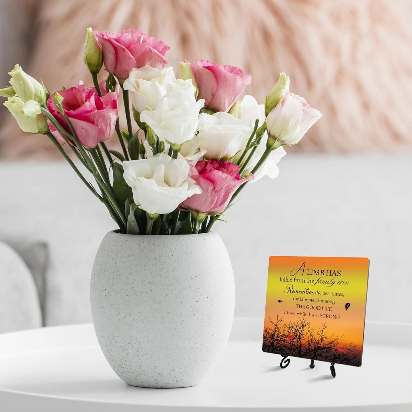 Sympathy Desk Decor, A Limb Has Fallen From Family Tree Sign With Iron Stand, Remembrance Gifts -16