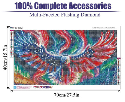 BOHADIY 5D Eagle Diamond Painting for Adults - Large Size Amercia Eagle Diamond Painting Kits, DIY Full Drill Diamond Art Kits for Adults, Gem Painting Kit Animal for Home Wall Decor 27.5 X 15.7 Inch