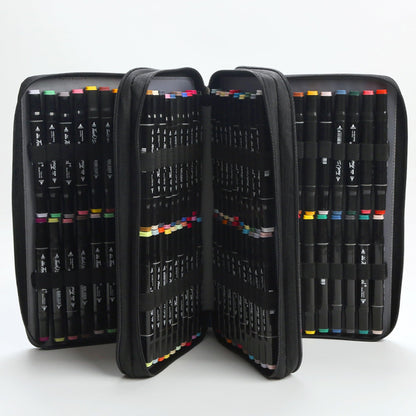 Black 120 Slots PU Marker Case, Alcohol Markers Pens Markers Carrying Bag Holder for Art Sketch Marker, Permanent Paint Pen Dry Erase Markers, Drawing Pens Art Supplies