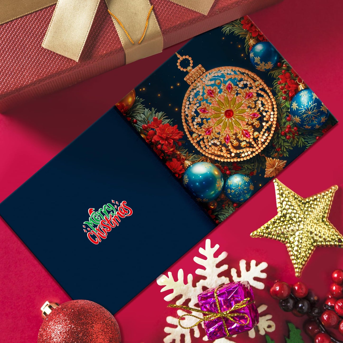ycyingcheng 5D Christmas Greeting Cards, DIY Special Shaped Diamond Painting Card Kit, 12 Pieces Diamond Painting Rhinestone Kits for Christmas, Teacher's Day, Mother's Day