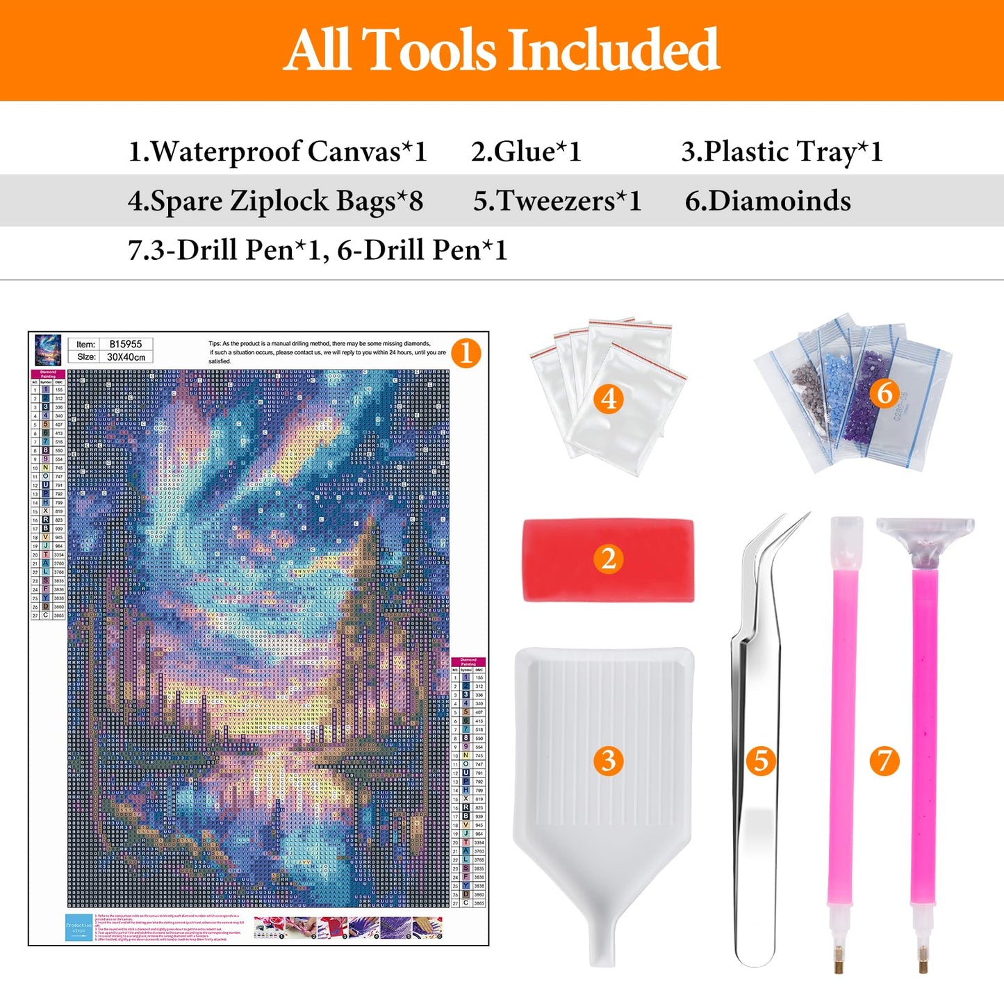 Offito Starry Sky Diamond Art Kits for Adults, 5D Aurora Lake Diamond Painting Kits for Beginners, Fantastic Landscapes DIY Full Drill Dots Gem Art Paint for Home Wall Decor 12 x 16 Inch