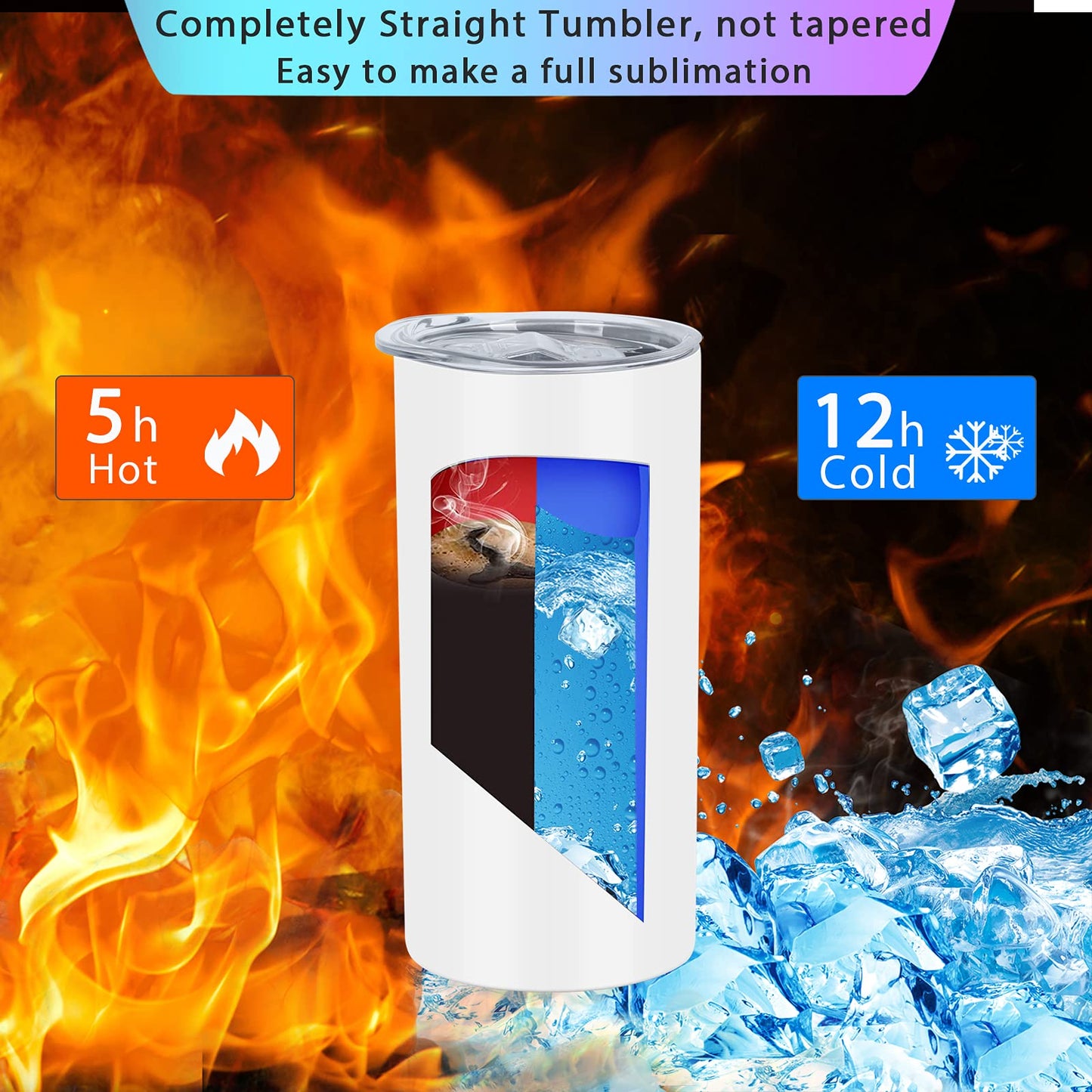 Wzaytia 15 Oz Sublimation Tumblers Blank (8 Pack), Skinny Straight Kids Sublimation Tumblers Bulk, Individually Gift Boxed,