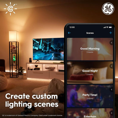 Cync GE Smart LED Light Bulbs, A19 Medium Base, Soft White, 60W Equivalent, Bluetooth and WiFi Light Bulbs, Works with Alexa and Google Home, Dimmable, 4 Pack
