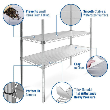 Sterling Shelf Liners for Wire Shelf System - Plastic Wire Shelving Shelf Mats - Clear, 24x48 Inch 4pcs