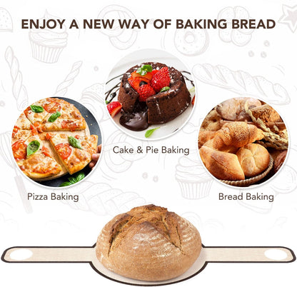 Glass Fiber Baking Mats for Oven, Non-Stick Dough Bread Sling Baking Mat with Long Handles for Transfer