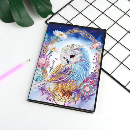 DCIDBEI 2 Pack 5D Diamond Painting Notebooks A5 Blank Owl Peacock Diamond Art Painting Crystal Cross Stitch Special Shaped Arts and Crafts Journal Diamond Kits Writing Sketchbook Journal Diary Books