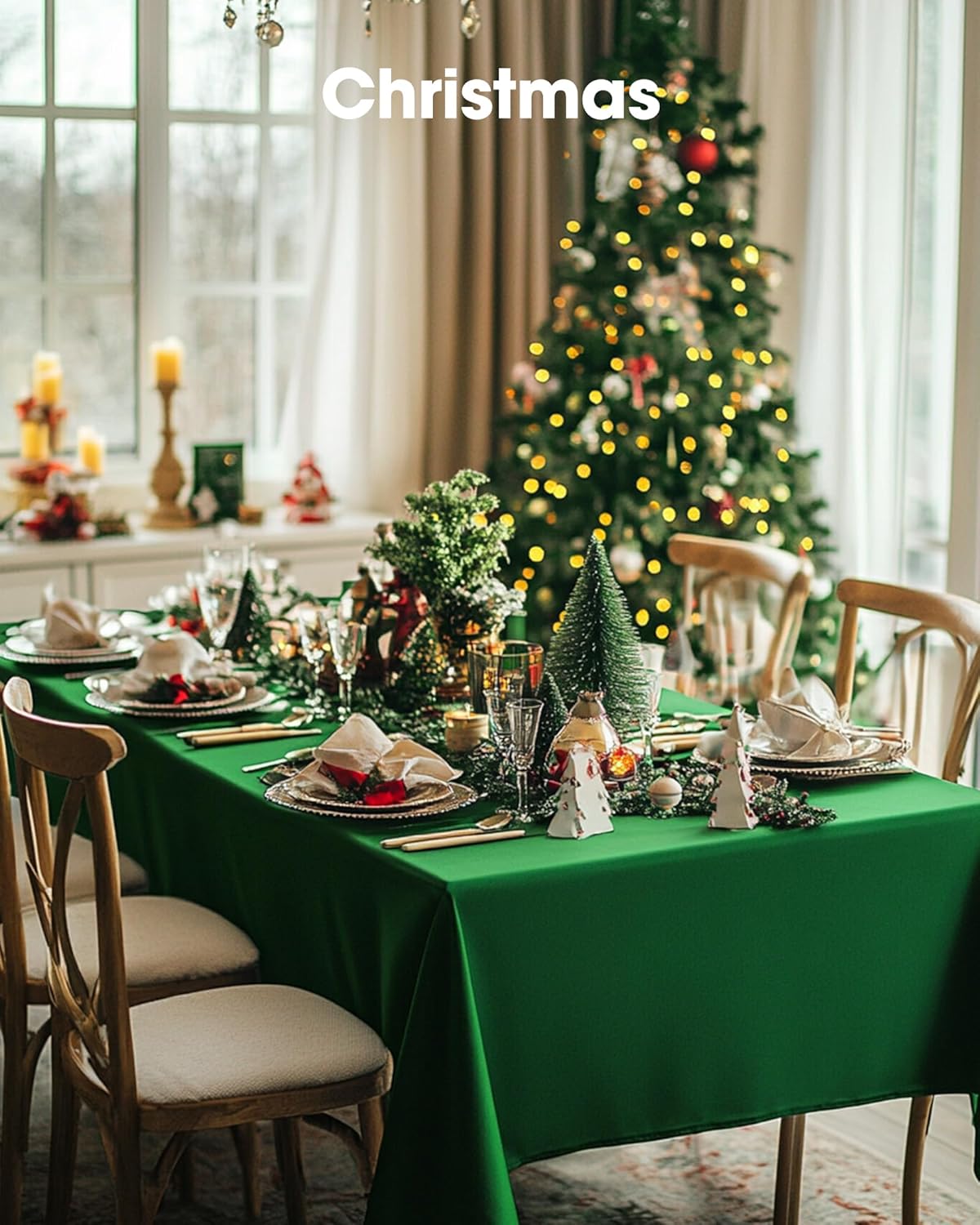 20 Pack, 54 108 Inch Pureegg Plastic Table Cloth Disposable x Table Cloths, St Patricks Day, Christmas Decorations