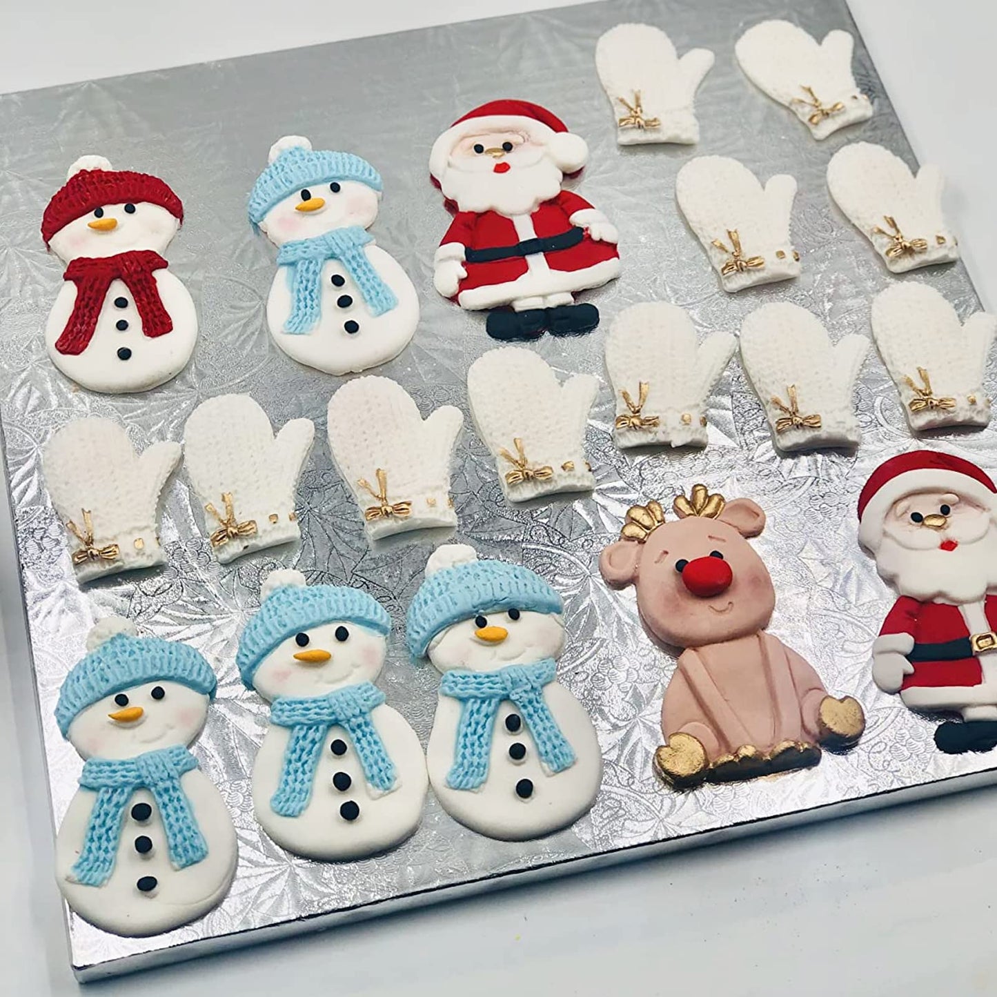 Christmas Fondant Molds for Cake Decorating, Santa Silicone Molds, Reindeer Snowman Candy Chocolate Molds for Handmade Cookies, Mousse, Jelly, Clay, Resin, Soap, Candles, Sugarcraft