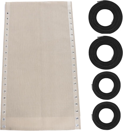 Zero Gravity Chair Replacement Fabric, 17 Inch Wide with 4 Bungee Cord Kit, Repair Cloth for Outdoor Recliner, Wheat
