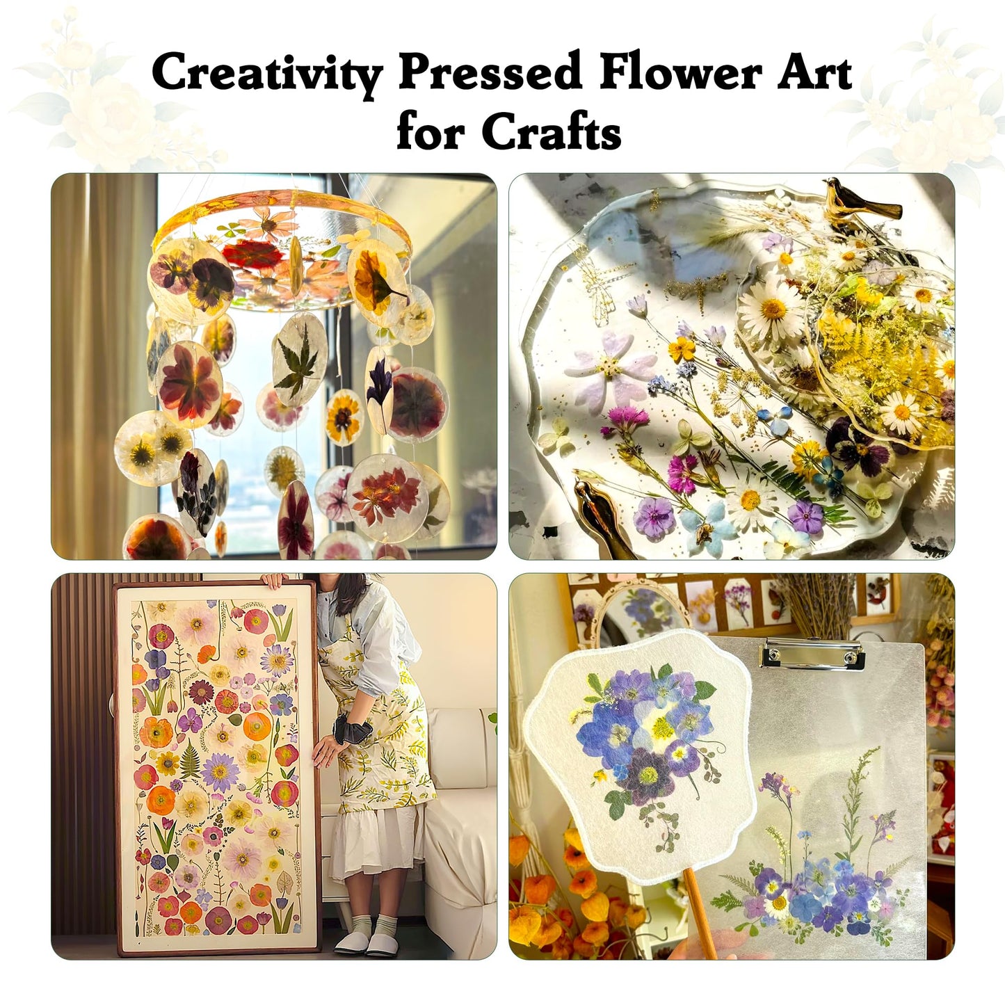 Aboofx Extra Large Flower Press Kit for Adults, 15"x 15" 6 Layers Wooden Flowers Pressing for DIY Easter Theme Pressed Flowers Art, Big Flower Preservation Kit for Frame Bookmark Resin Craft Projects