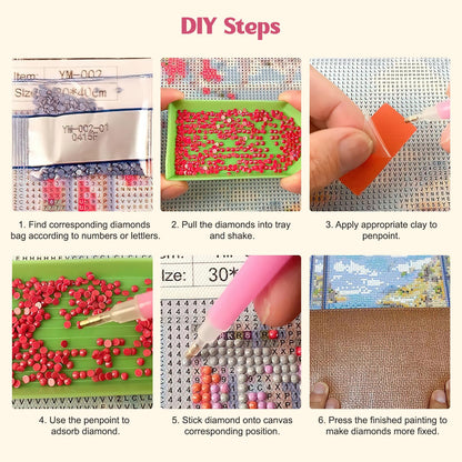 MISCER Flowers Diamond Art Kits for Adults, Peony Diamond Painting Kits for Beginners, 5D Full Drill Round Paint with Diamonds Pictures, Gem Art Painting DIY Crafts Kit Decor 12x16inch