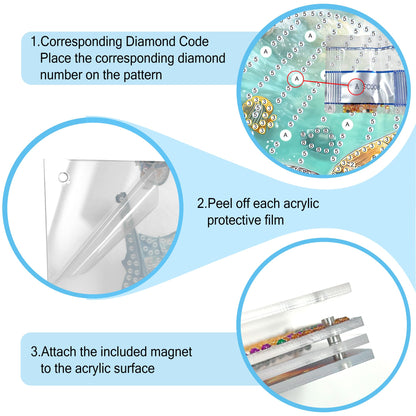 SKRYUIE DIY Acrylayers Diamond Art Kits for Adults, Pig Multi-Layer Acrylic Diamond Painting Kits, 4-Layered Magnetic Stand-Up Tabletop Decor, Unique Multi-Dimensional Craft Gift 4x6 Inch A11
