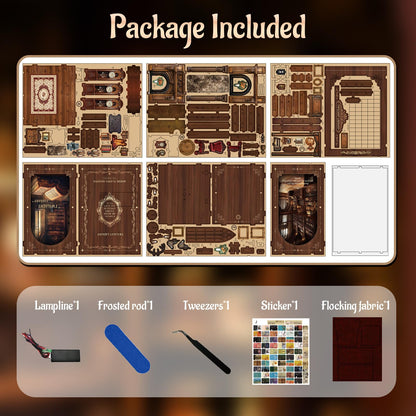 KERNOWO Book Nook Kit, DIY 3D Wooden Puzzles for Adults, Teens and Beginners, Miniature Tiny House Kit for Bookshelf Decor, Bookish Gift for Family, Friends, Book Lovers (Library)