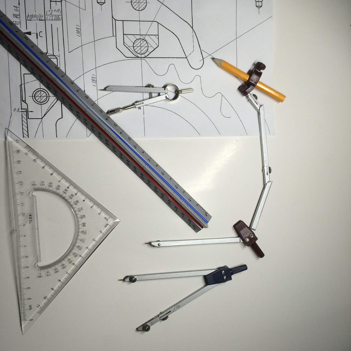 Compass for Geometry Drafting Tools 16 pcs Geometry Set Metal Rulers and Compasses for Architecture and Students Geometry Set for School Protractor and Compass Ruler Set and Geometry Compass W.8.5oz