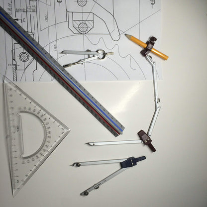 Compass for Geometry Drafting Tools 16 pcs Geometry Set Metal Rulers and Compasses for Architecture and Students Geometry Set for School Protractor and Compass Ruler Set and Geometry Compass W.8.5oz