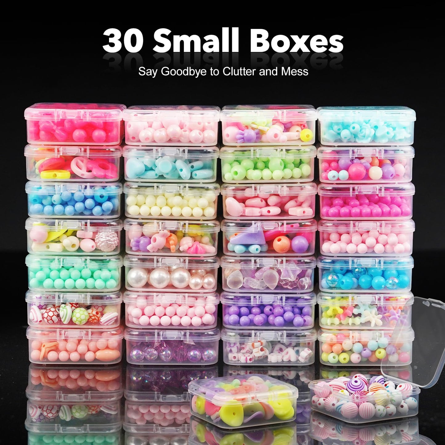 DILIBRA Bead Organizer Box, 93Pcs Small Bead Storage Containers Plastic Cases with Hinged Lid, Rectangle Clear Diamond Painting Storage Containers for Jewelry, DIY Crafts, Bracelet, Seeds, Nail