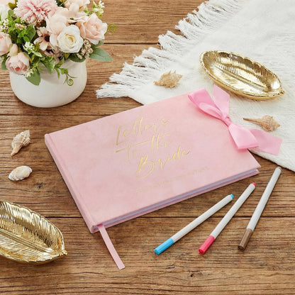 Eaasty 11.4 x 8.1 Inch Wedding Guest Book Letters to the Bride Scrapbook with 12 Pcs Pen 120 Page Wedding Memory Book Bridal DIY Scrapbook for Engagement Bridal Shower Party Supplies(Modern Style)