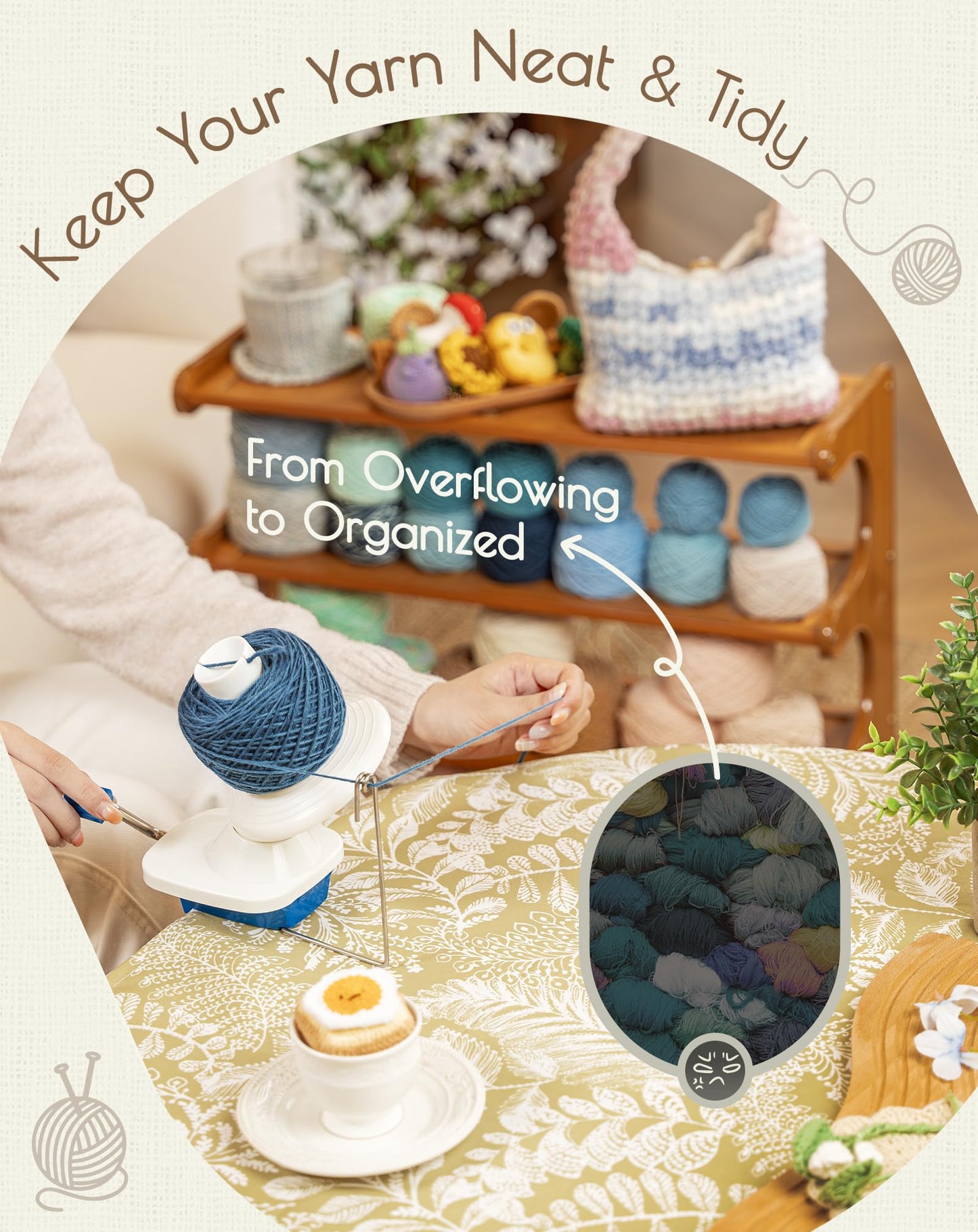 Adhafera Yarn Winder, Yarn Ball Winder for Crocheting, The Helper for Yarn Collection Lovers