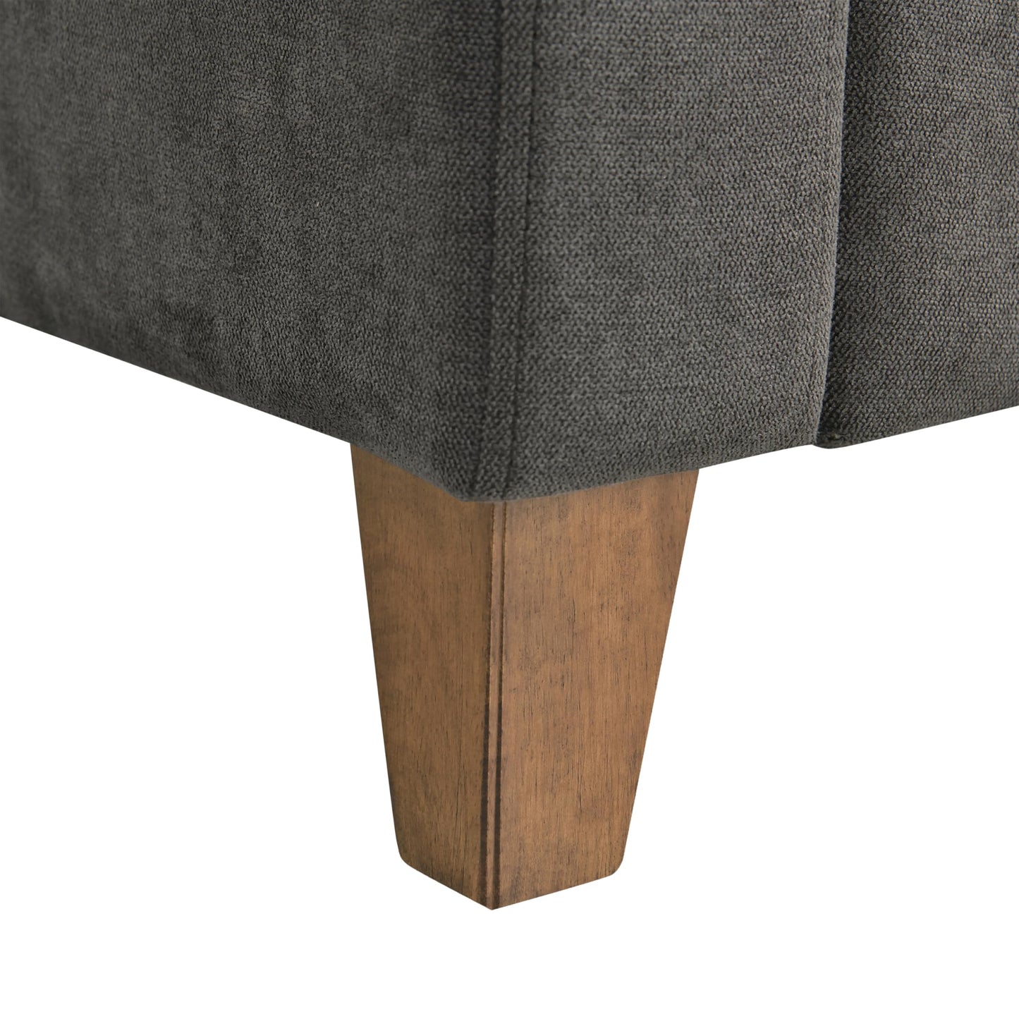 Serta® Armstrong 52" Soft Modern Sofa, Sloped Track Arms, Solid Wood Legs, Easy Assembly, Dream Coil® Comfort, Soft Woven Polyester Fabric, Gray