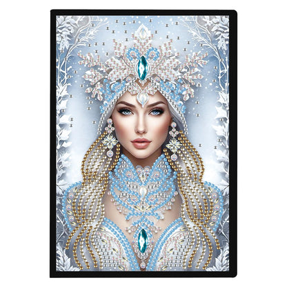 JZHYOAN Woman Diamond Art Note Book Gem Art Dairy Travel Drawing Message Art Notebook for Adult DIY Diamond Painting Blank Notebook Kits Cross Stitch Mosaic Notepad Embroidery for Office Desk Decor