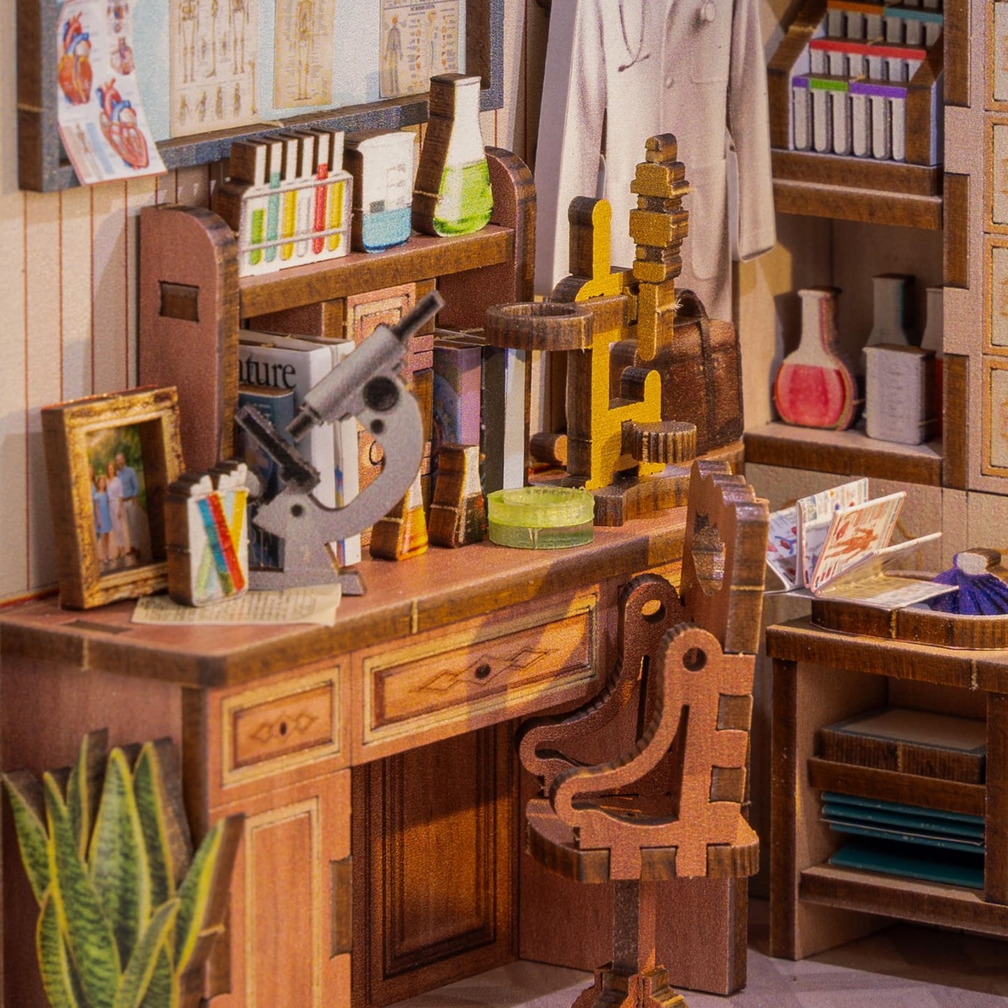 fifijoy Book Nook Kit - DIY Scene Miniature Kit, 3D Puzzle Miniature Dollhouse Booknook Kit, Bookshelf Insert Shelf Gifts for Book Lovers (Doctor's Office)